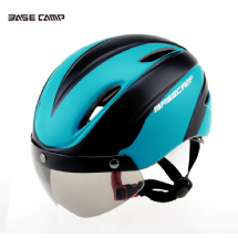 贝斯卡磁吸风镜脸谱骑行头盔眼镜一体成型男女山地车自行车安全帽BC-001